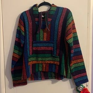 Colorful poncho sweater